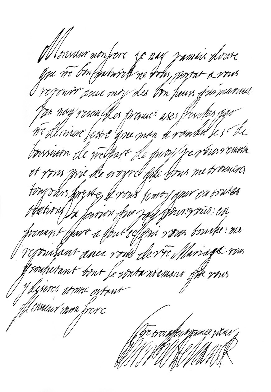 Brief von Henrietta Maria, Königin von Charles I., 17. Jahrhundert, 1865 von Frederick George Netherclift