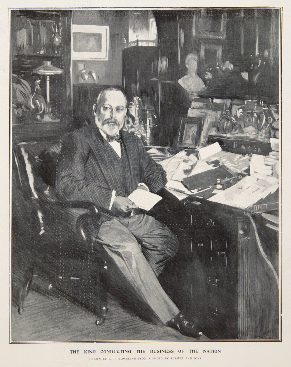 König Edward VII. bei der Staatsführung von Frederick Henry Townsend