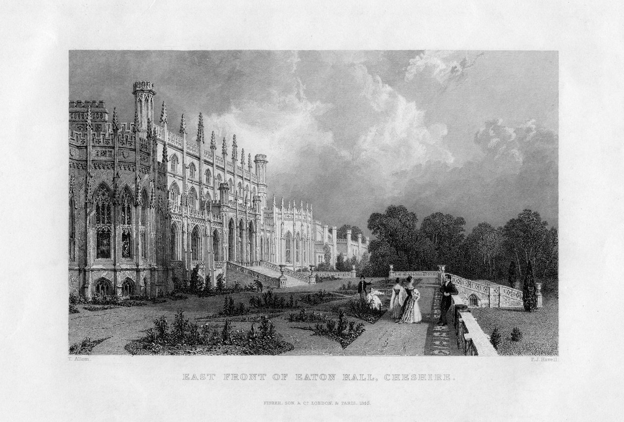 Ostfront von Eaton Hall, Cheshire, 1845 von Frederick James Havell