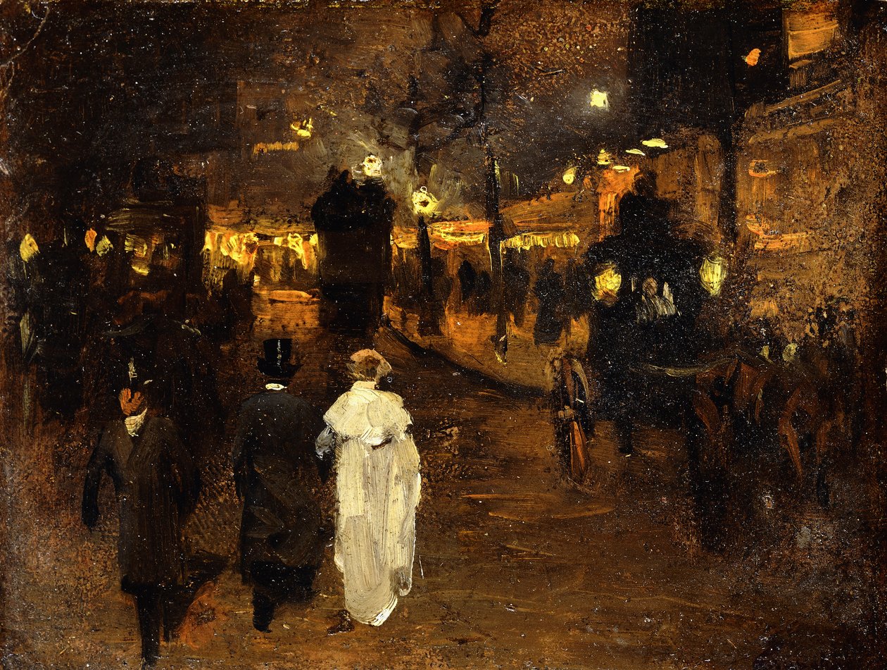 Charing Cross Road bei Nacht, London, ca. 1905 von Frederick Judd Waugh