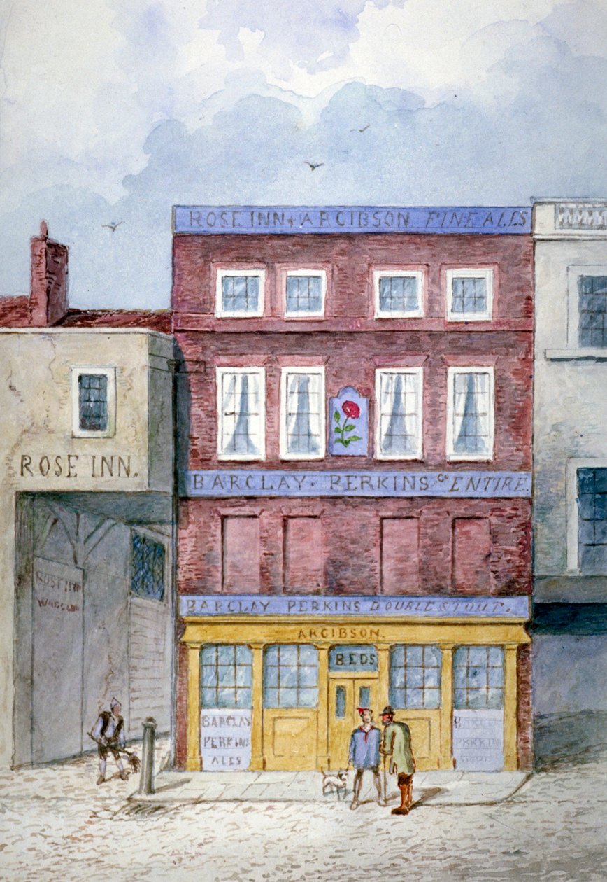 Das Rose Inn, Farringdon Street, City of London, 1838 von Frederick Napoleon Shepherd