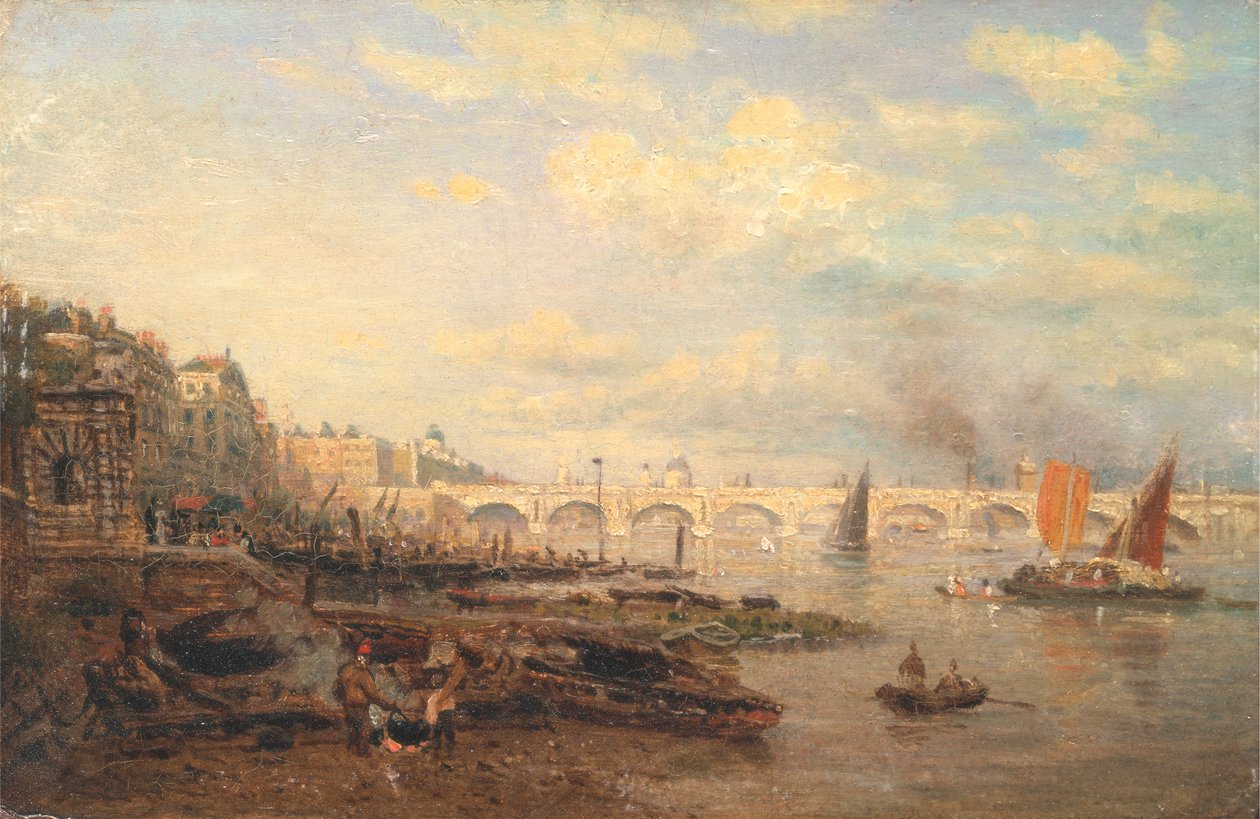Die Themse und die Waterloo-Brücke vom Somerset House von Frederick Nash