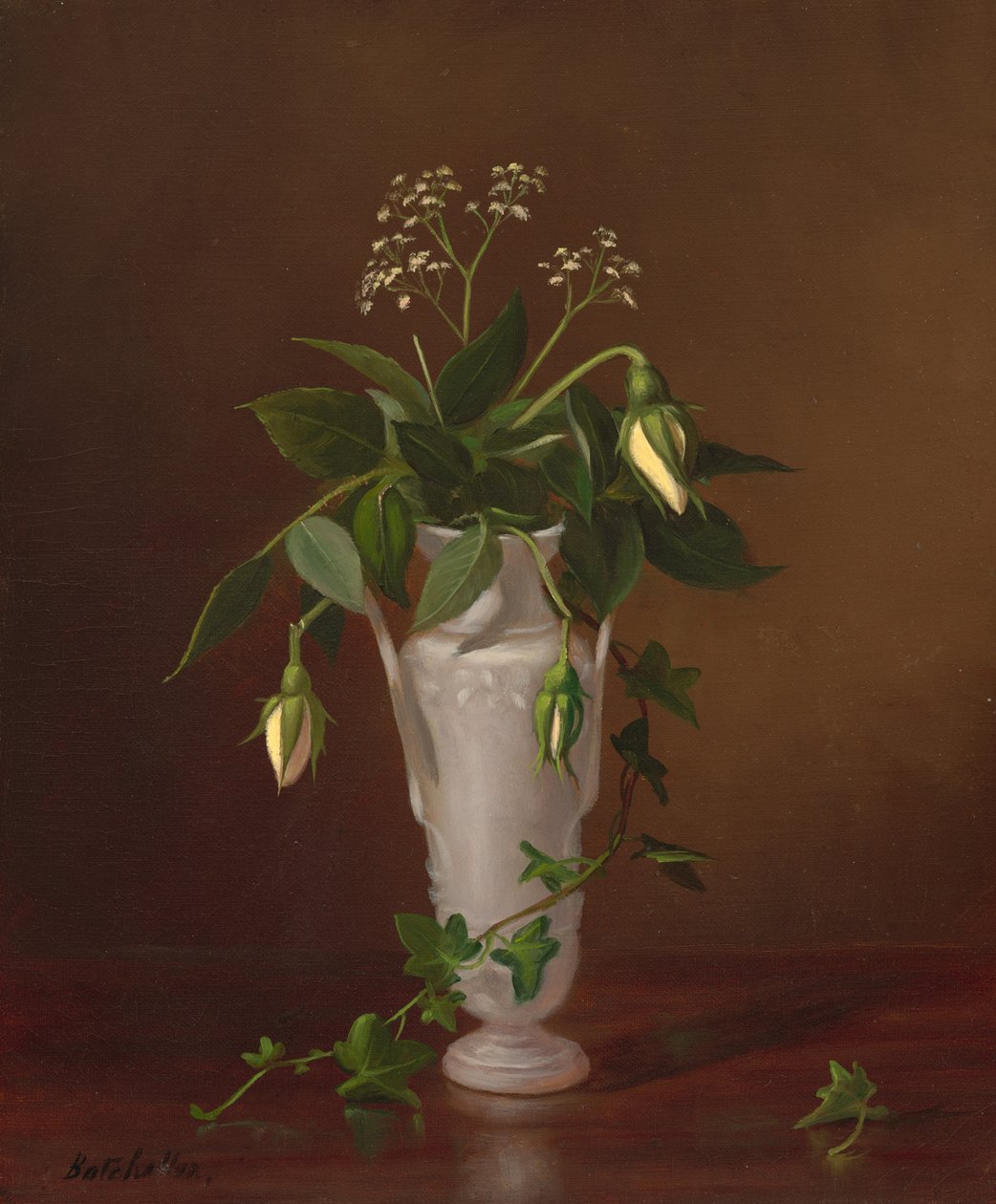 Myosotis und Rosen in einer Vase von Frederick S. Batcheller
