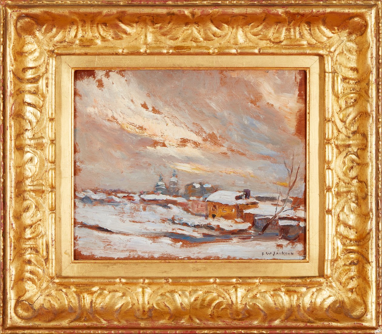 Winterlandschaft mit fernen Kuppeln, Russland von Frederick William Jackson