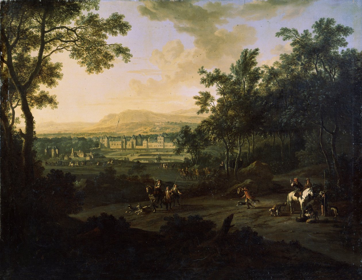 Landschaft mit Jägern von Frederick de Moucheron