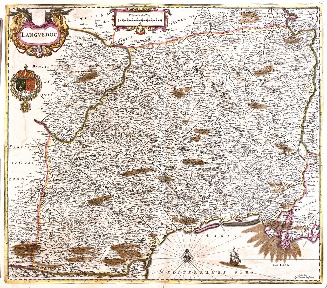 Karte von Languedoc (Frankreich) von Frederick de Wit