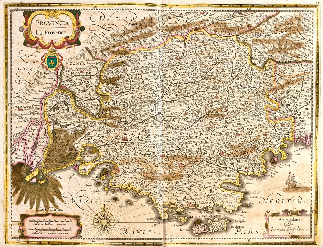 Karte der Provence (Frankreich) (Radierung) von Frederick de Wit
