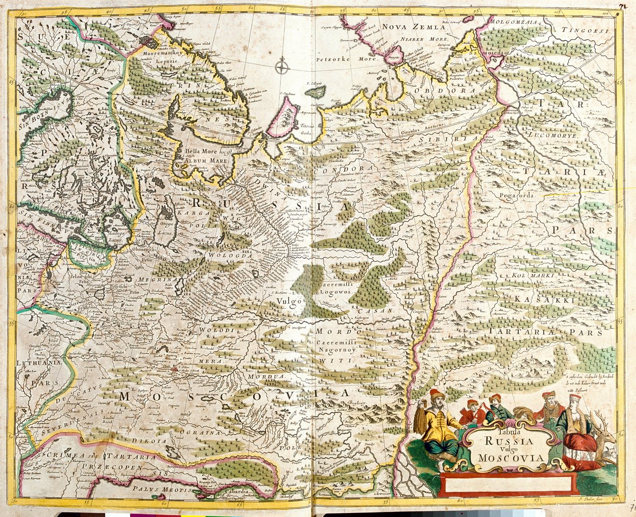 Karte von Russland, um die Stadt Moskau von Frederick de Wit