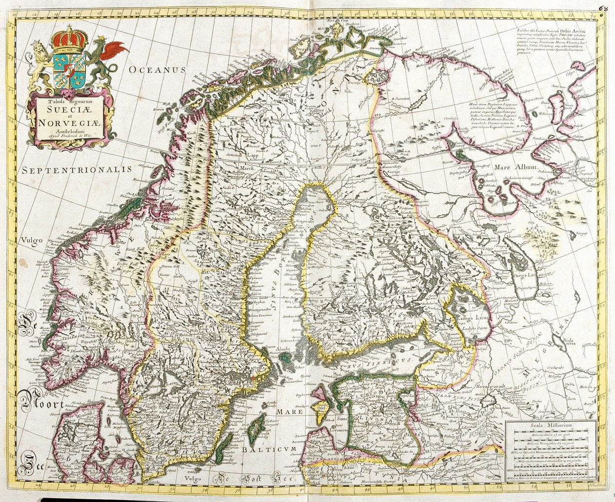 Karte von Schweden und Norwegen von Frederick de Wit