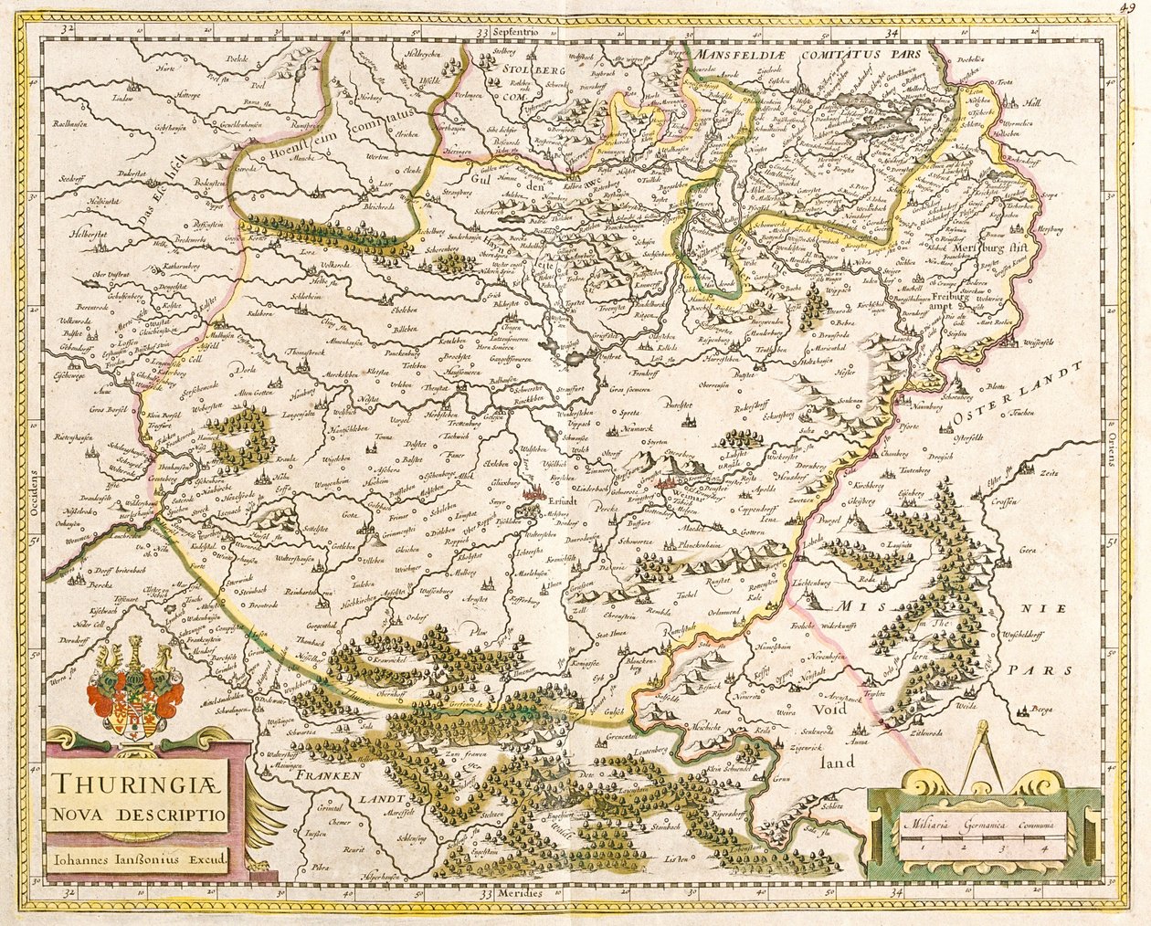 Karte von Thüringen (Deutschland) von Frederick de Wit