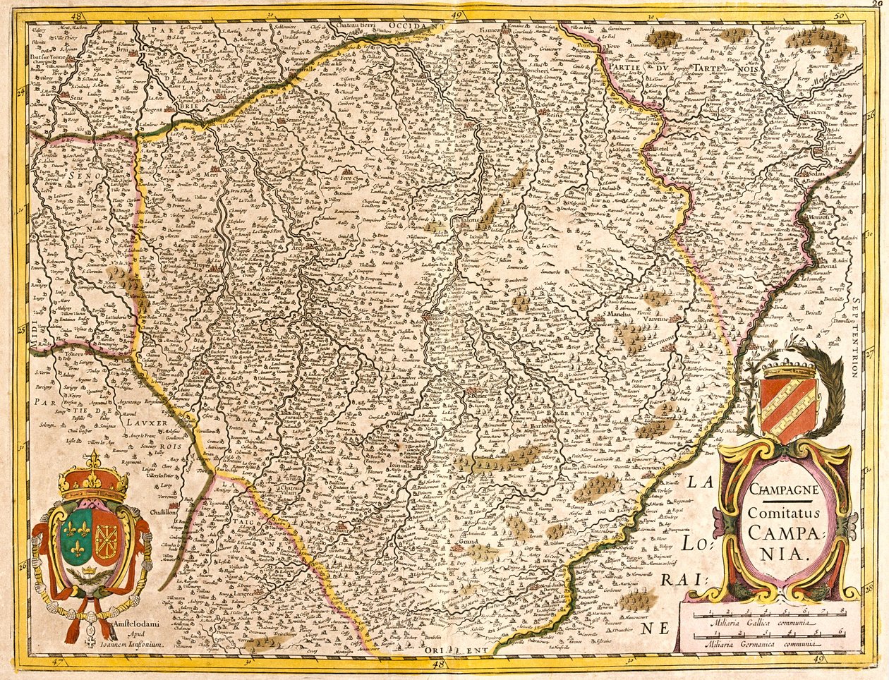 Karte der Grafschaft Champagne (Frankreich) (Radierung) von Frederick de Wit