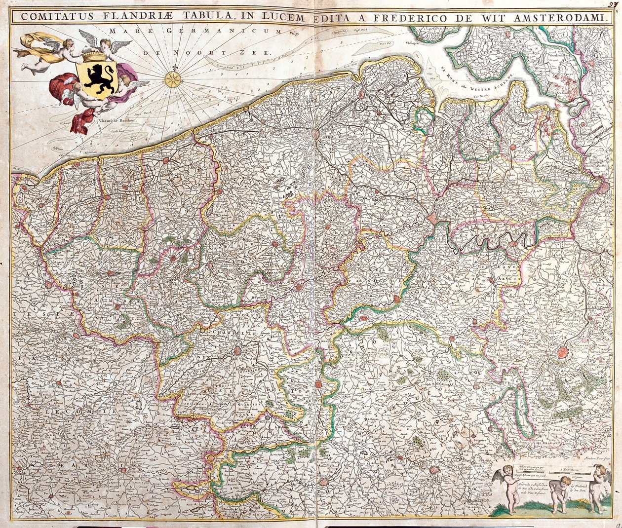 Karte der Grafschaft Flandern (Frankreich und Belgien) von Frederick de Wit
