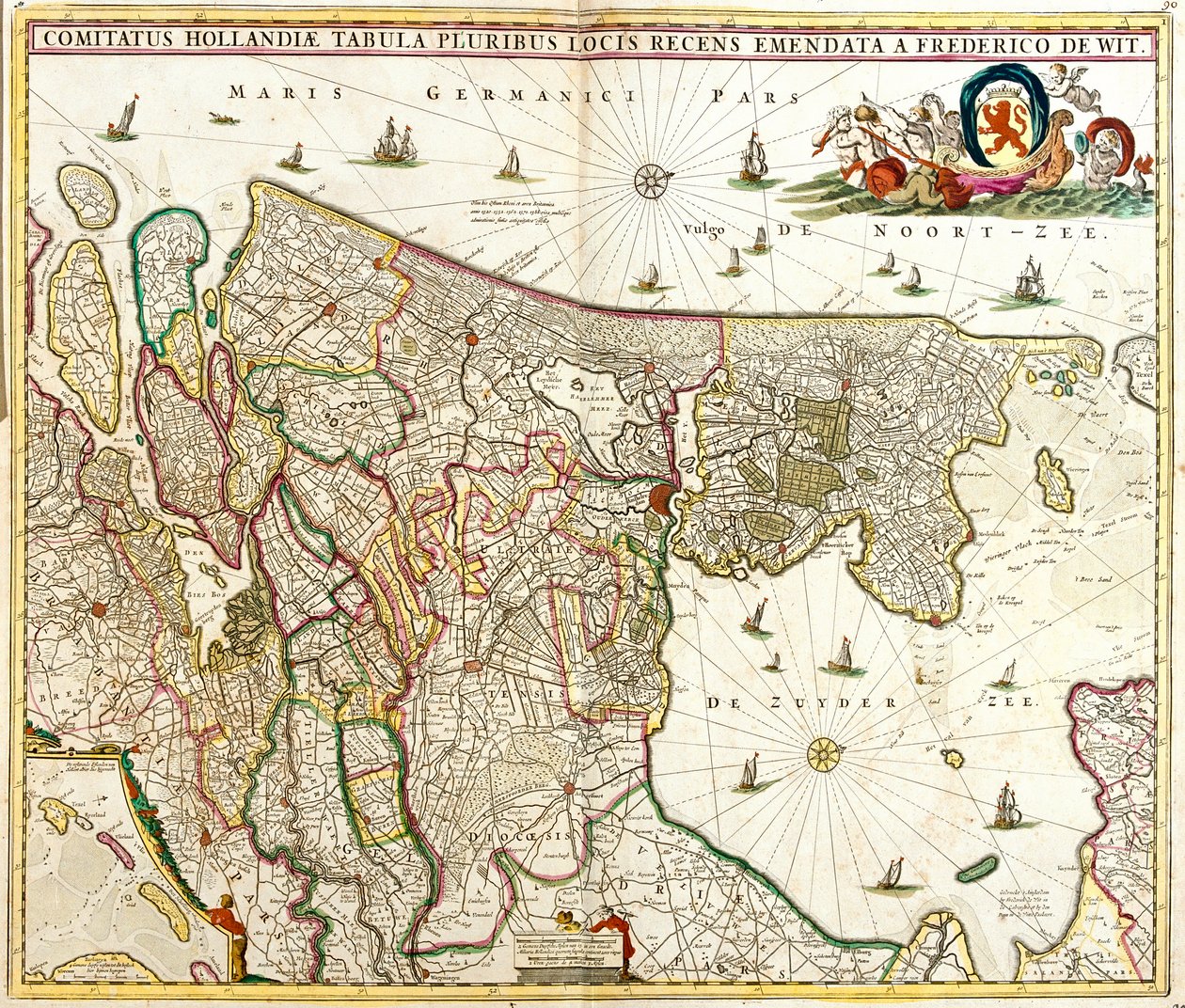 Karte der Grafschaft Holland (Niederlande) von Frederick de Wit