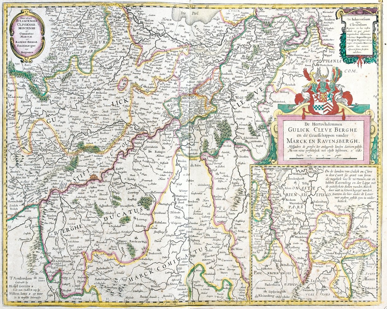 Karte der Grafschaft Ravensberg (Deutschland) von Frederick de Wit