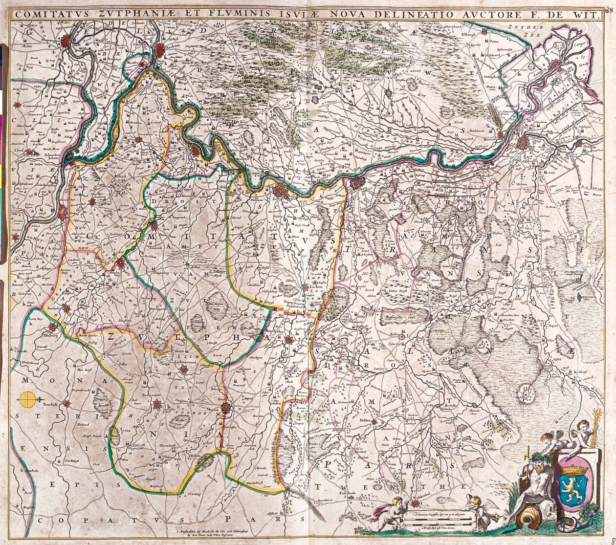 Karte der Grafschaft Zutphen (Deutschland) von Frederick de Wit