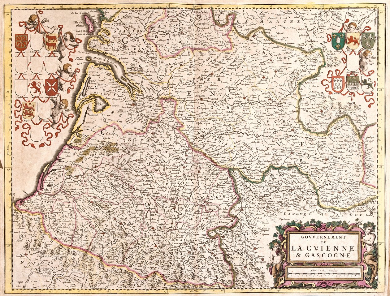 Karte der Regierung von Guyenne und Gascogne (Frankreich) von Frederick de Wit