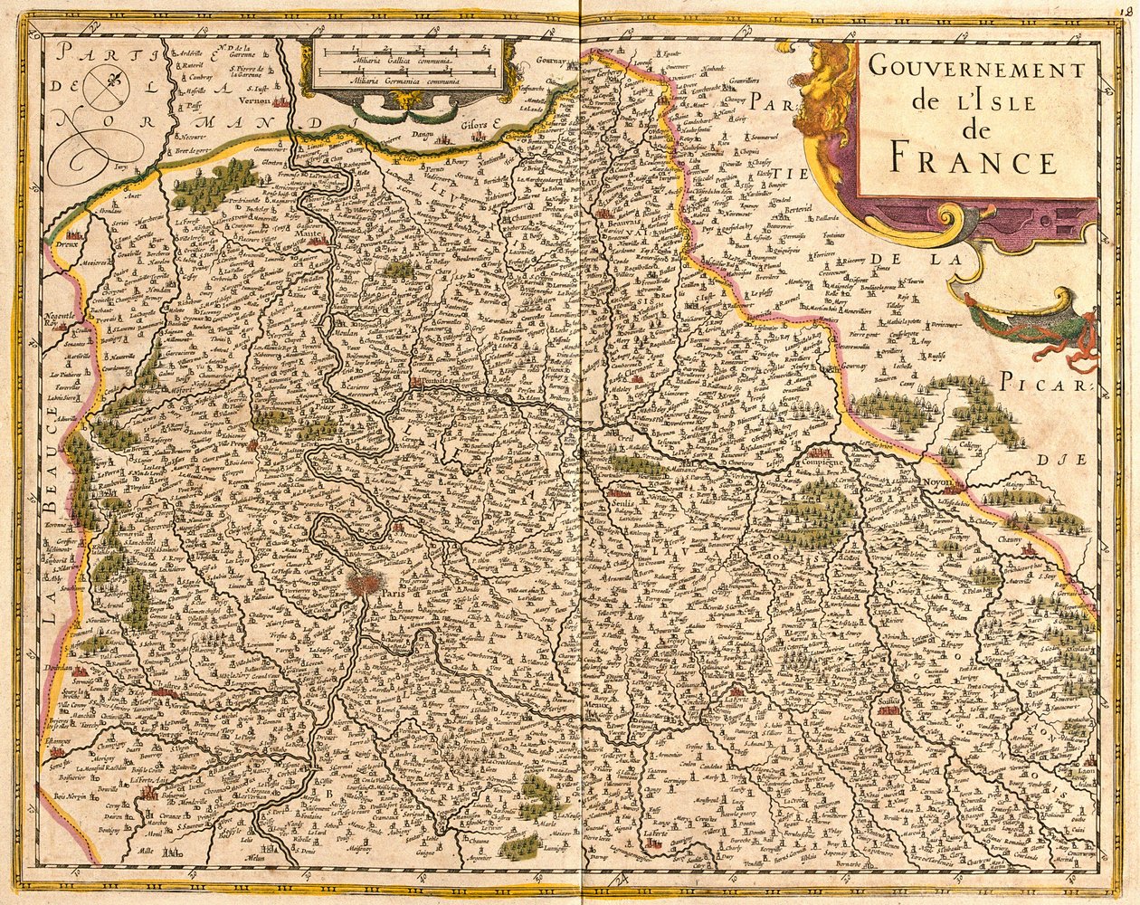 Karte der Île-de-France (Frankreich) von Frederick de Wit