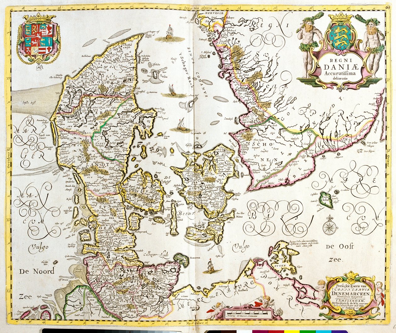 Karte des Königreichs Dänemark von Frederick de Wit