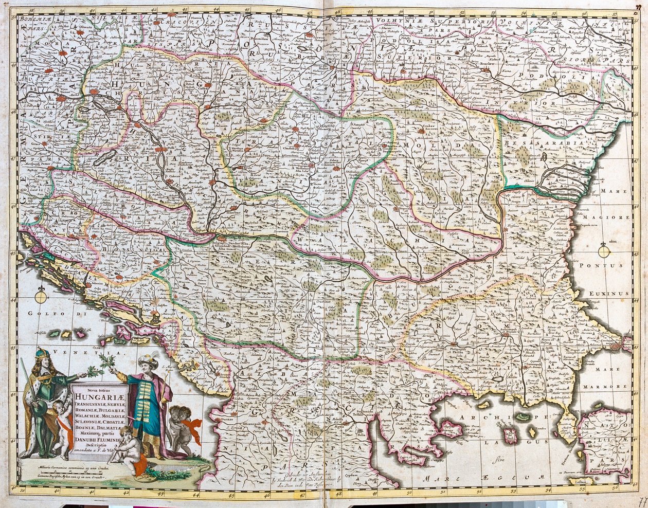 Karte des Königreichs Ungarn (Radierung) von Frederick de Wit