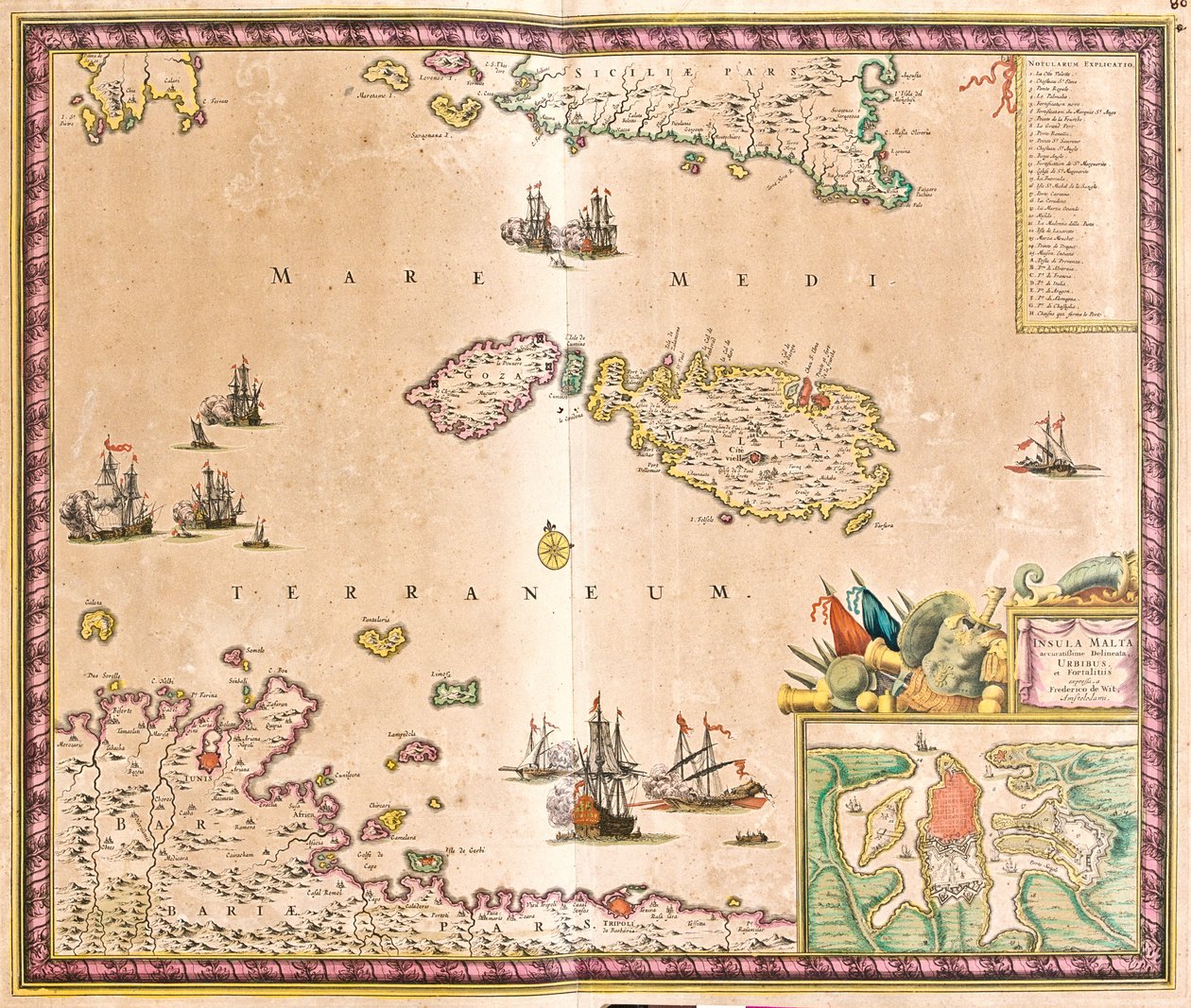 Karte der Insel Malta von Frederick de Wit