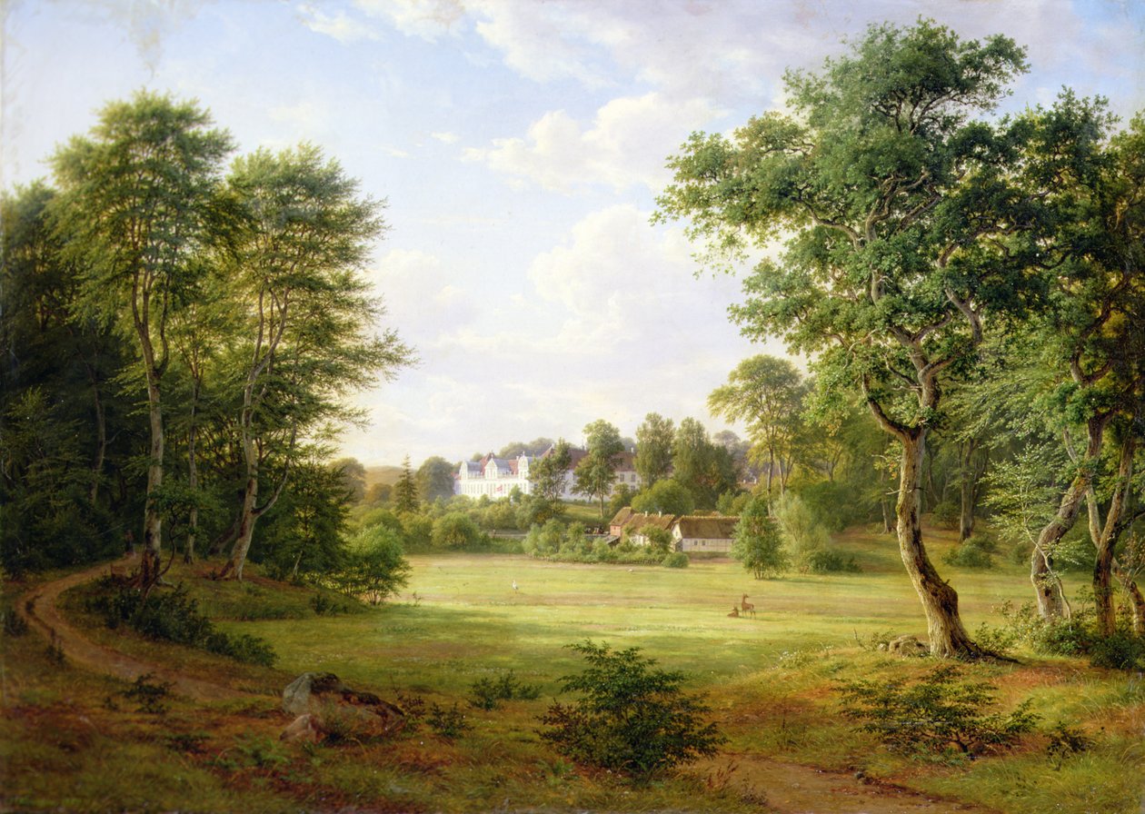 Dänische Landschaft mit einem kleinen Schloss von Frederik Kiaerskou