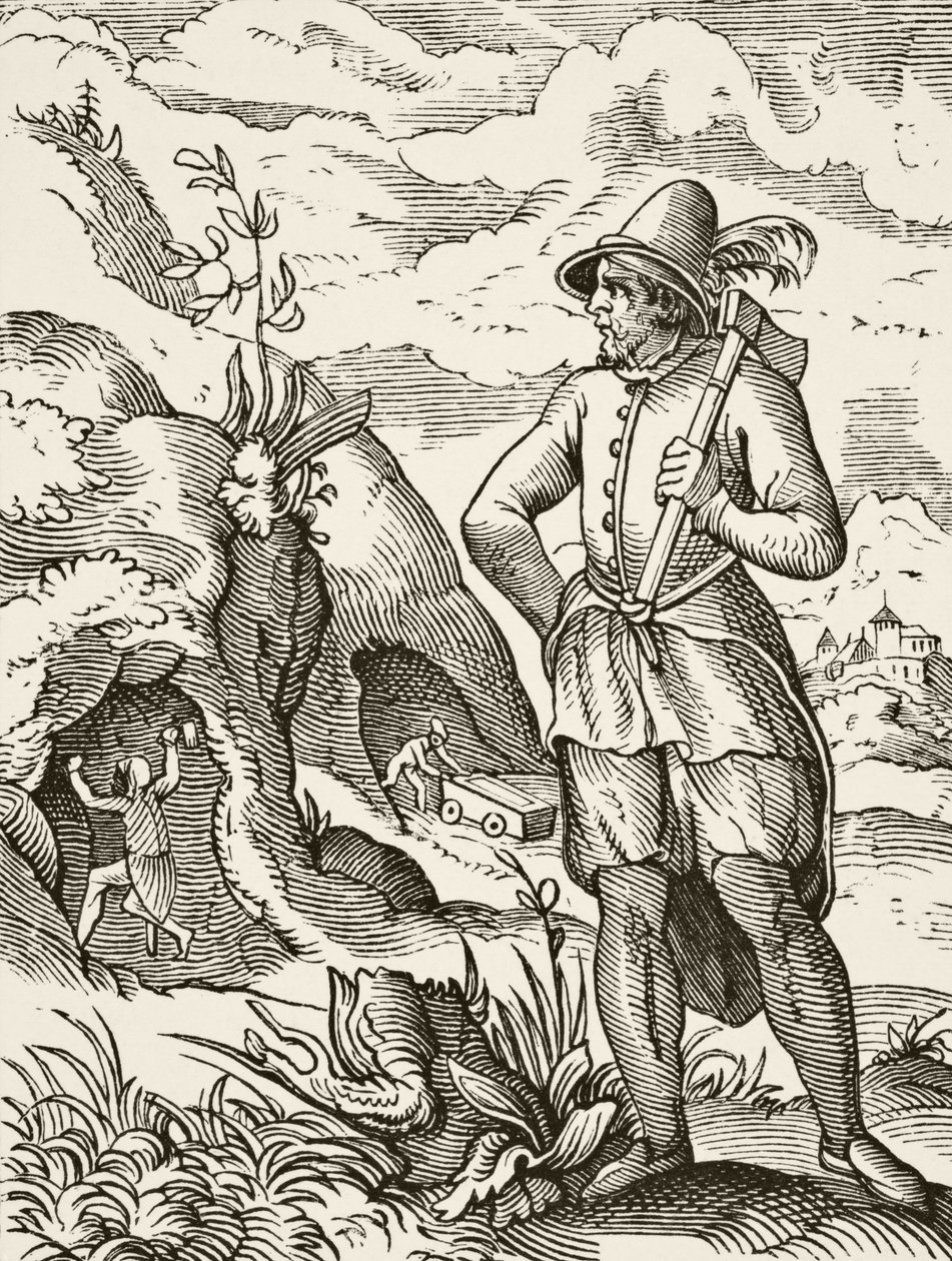 Ein Bergmann im 16. Jahrhundert, aus 
