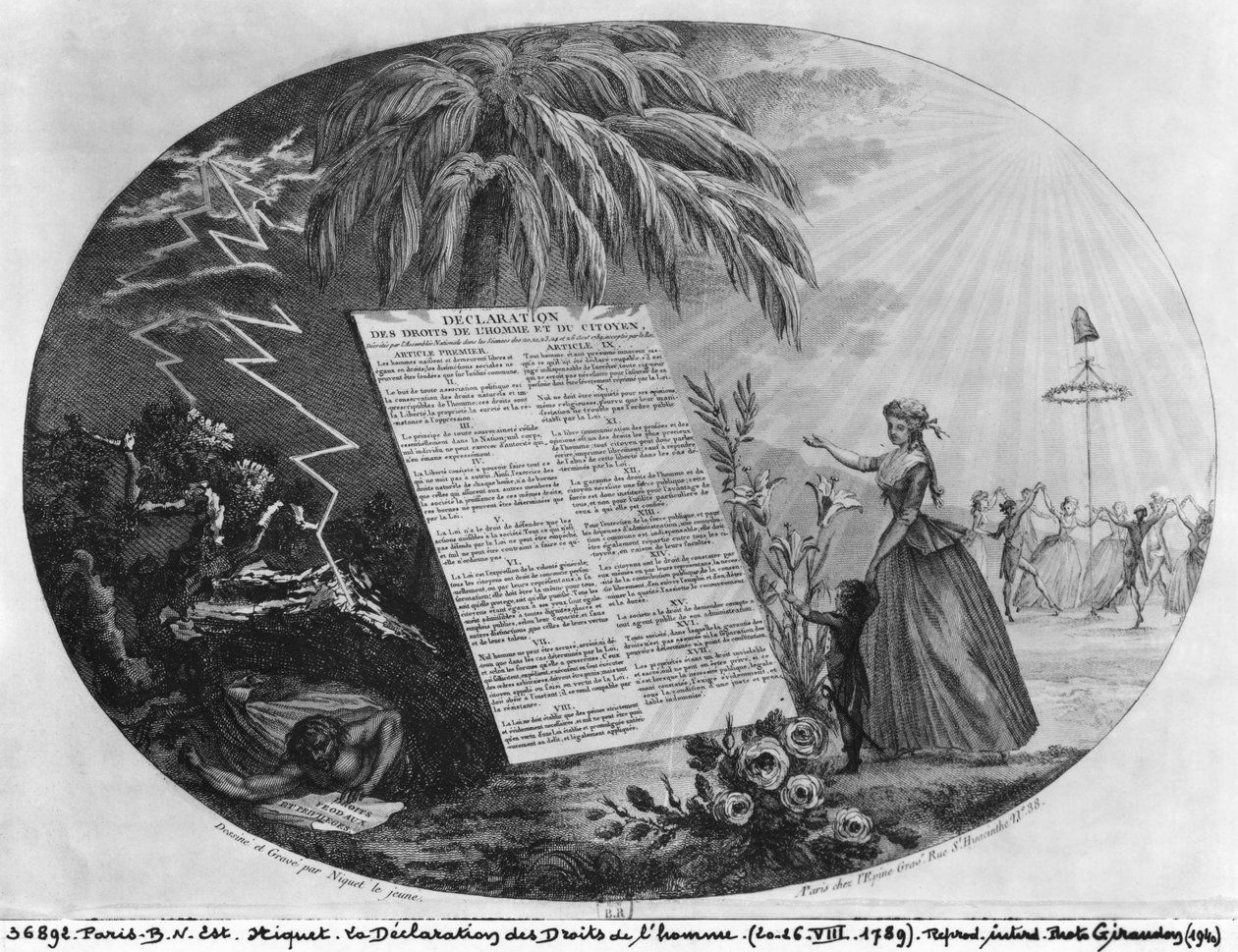 Erklärung der Menschenrechte, 20.-26. Juli 1789 von French School