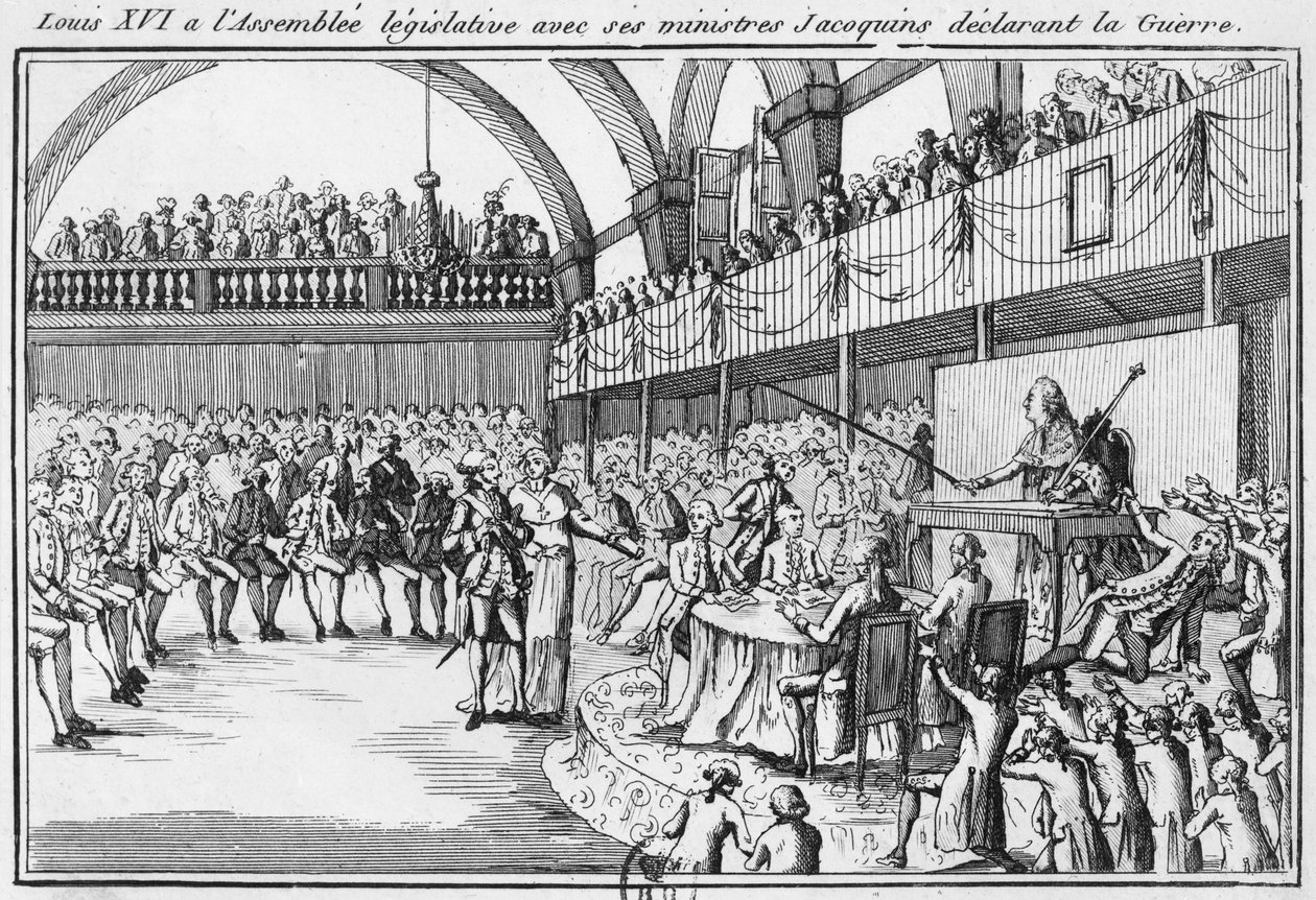 Ludwig XVI erklärt Österreich am 20. April 1792 den Krieg von French School