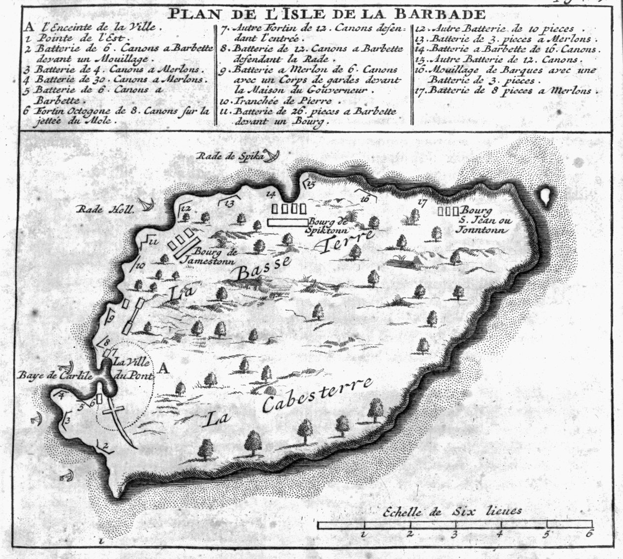 Karte von Barbados von French School