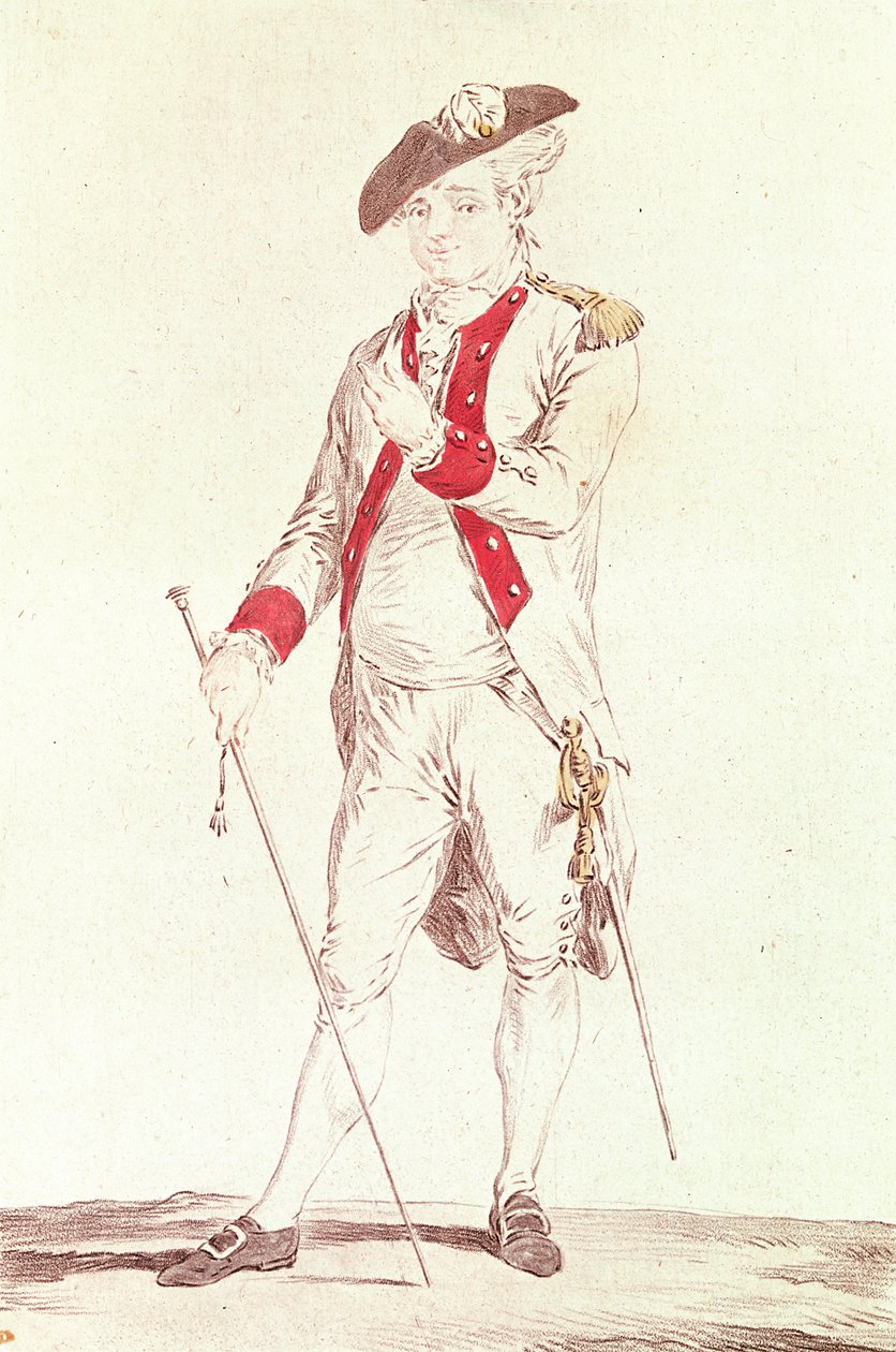 Monsieur Dugazon in der Rolle des Chevalier de Forbignac in Curieux de Compiègne von French School