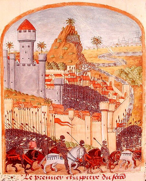 Ms 1335 fol.22 Übergabe der Burg von Celaenae im Jahr 333 v. Chr., aus Vie d