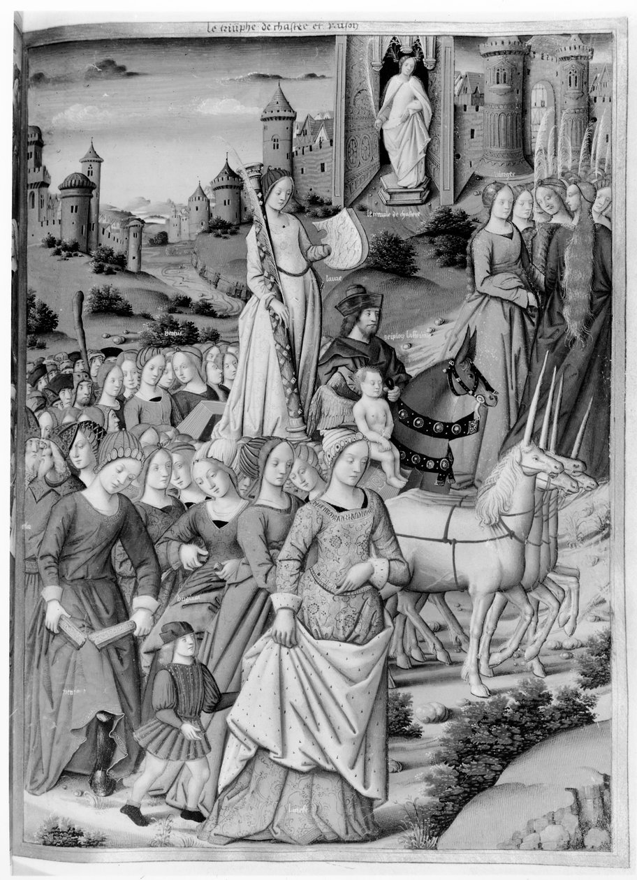 Ms.Fr.594 fol.102 Der Triumph der Keuschheit und Vernunft, aus 