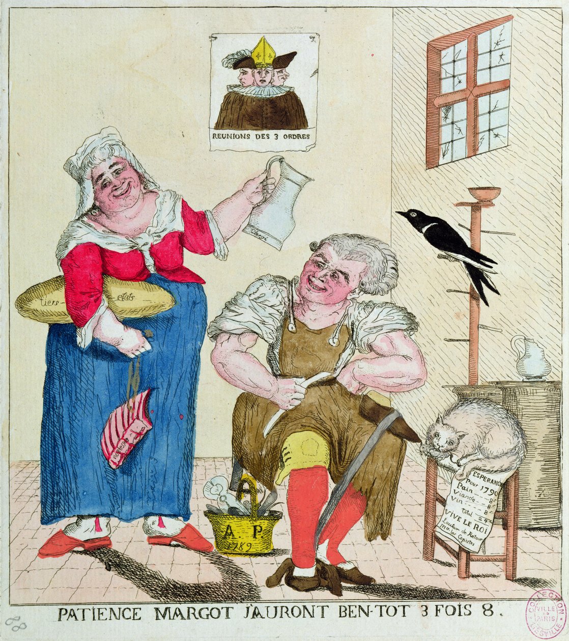 Geduld Margot, es wird bald dreimal so viel sein, 1789 von French School