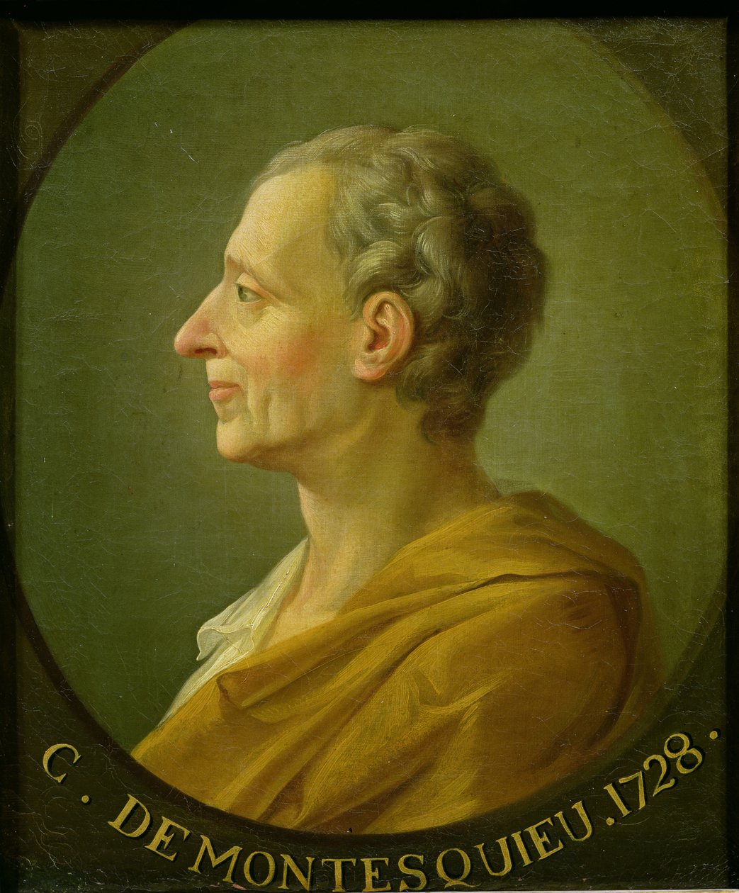 Porträt von Charles de Montesquieu (1689-1755), französischer Philosoph und Jurist, 1728 von French School