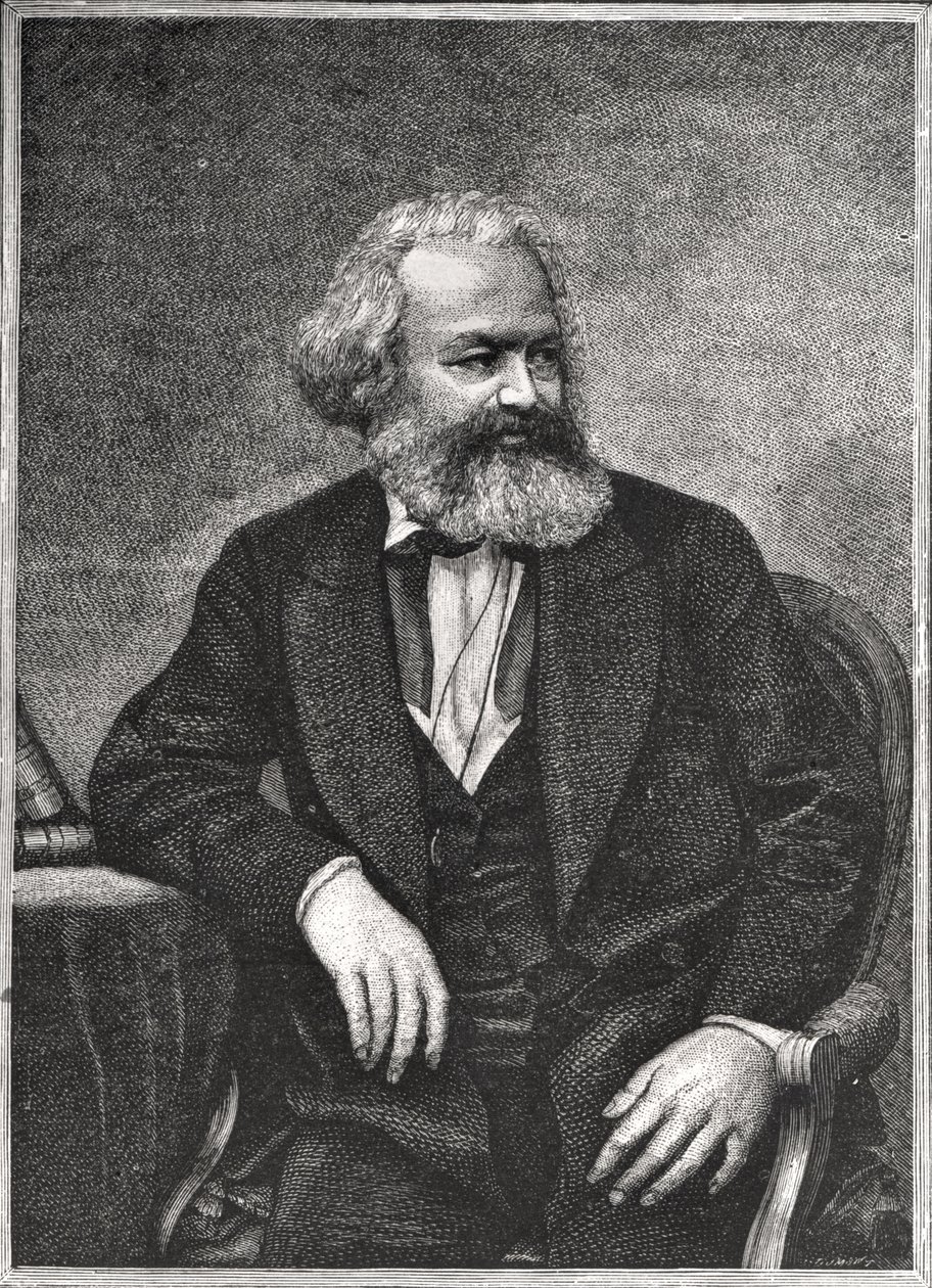 Porträt von Karl Marx (1818-83) 1857 von French School