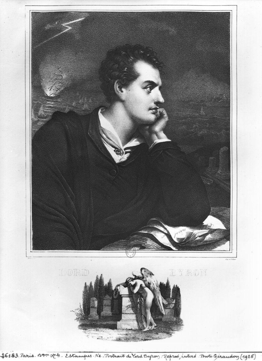 Porträt von Lord Byron (1788-1824) von French School