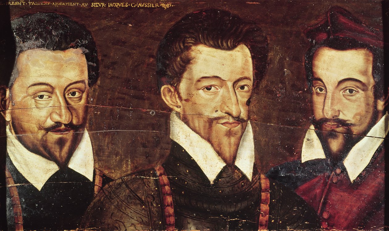 Porträts von drei Herzögen von Guise von French School