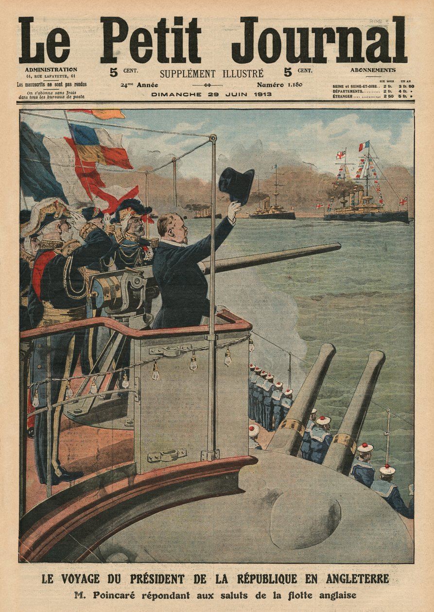 Präsidentenreise von Raymond Poincare nach England, Titelillustration aus 