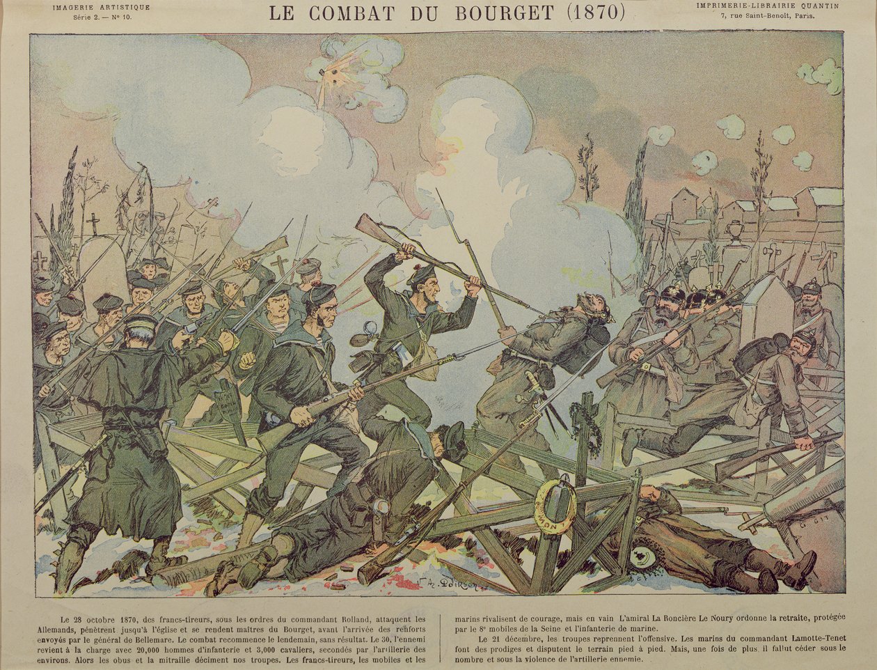 Die Schlacht von Bourget (28. Oktober 1870), 1887 von French School