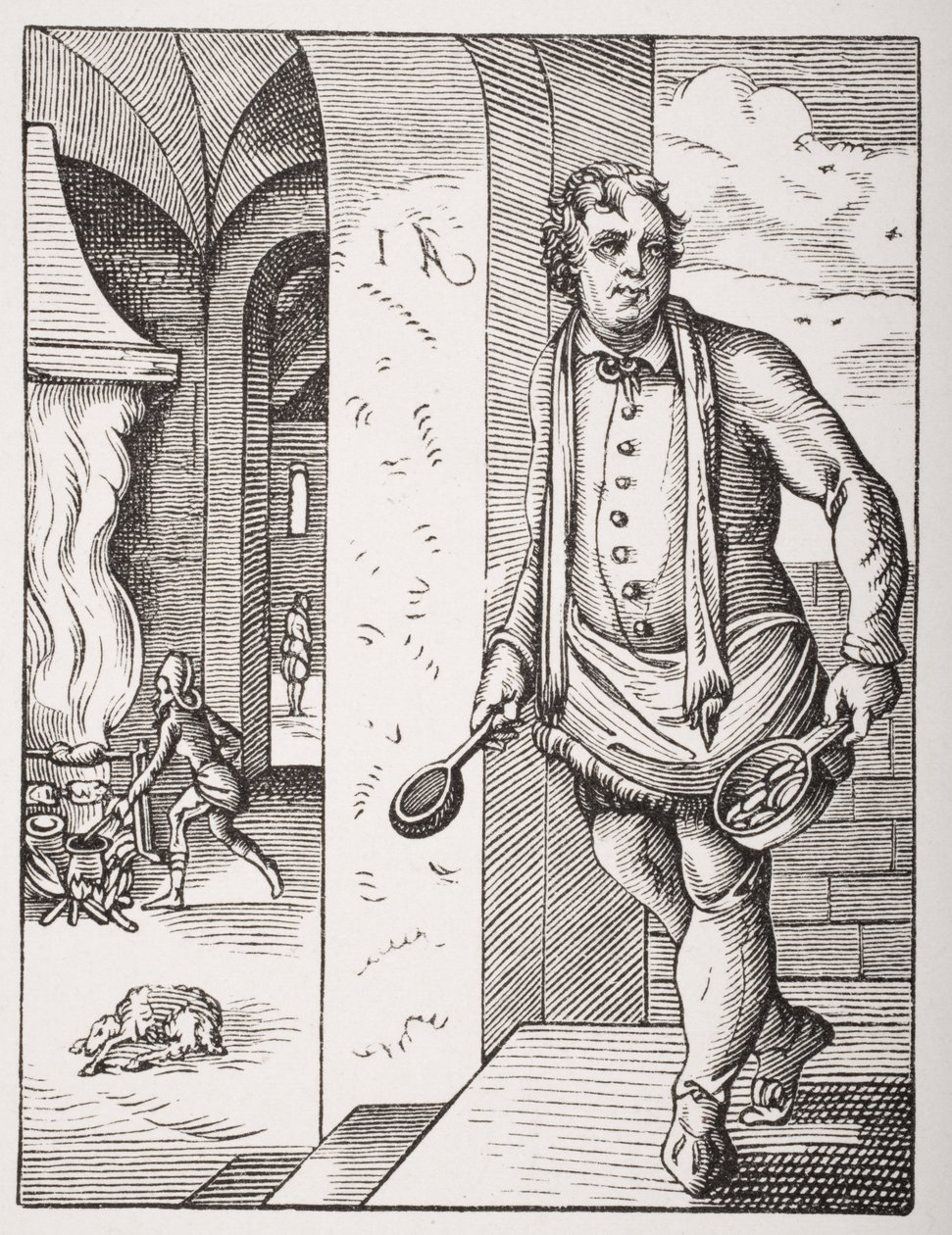 Der Koch, nach einem Stich aus dem 16. Jahrhundert von Jost Amman (1539-91) aus 