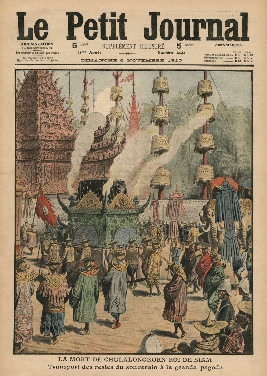 Der Tod von Chulalongkorn, König von Siam, Illustration aus 