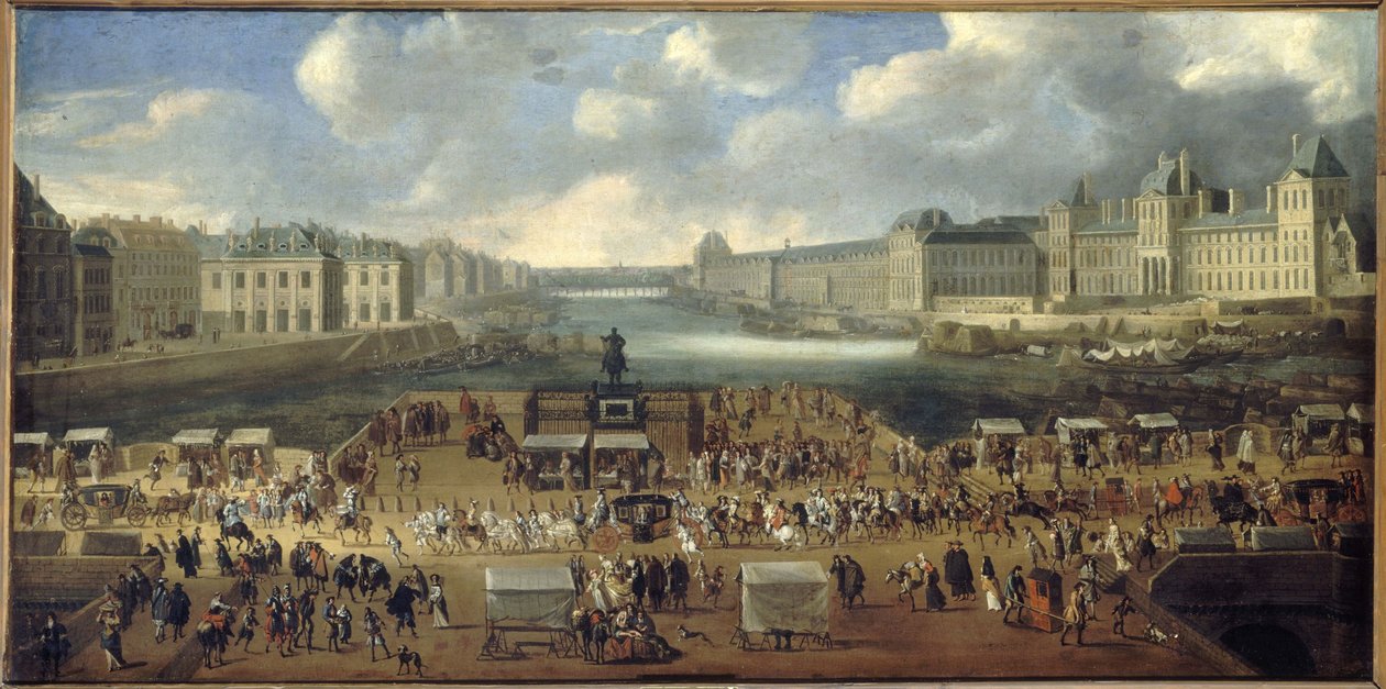 Der Pont-Neuf mit einer Prozession, 1665-69 von French School
