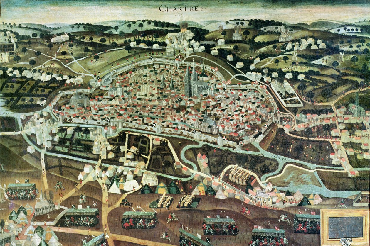 Die Belagerung von Chartres im Jahr 1568 von French School