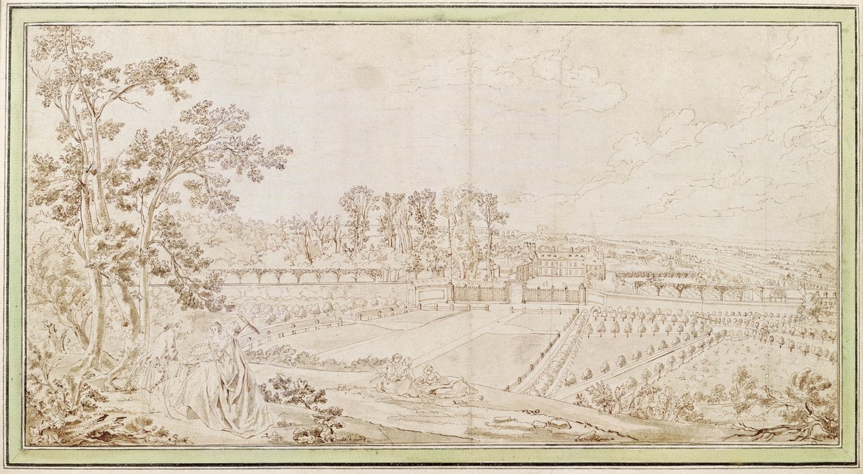 Ansicht des Schlosses von Celle-Saint-Cloud von French School