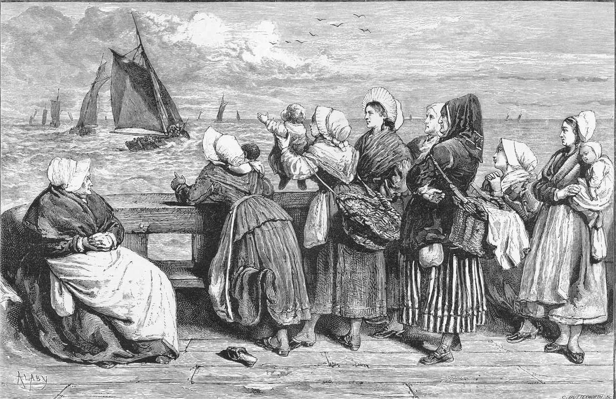 Warten auf die Boote, skizziert in der Nähe von Boulogne, veröffentlicht in 