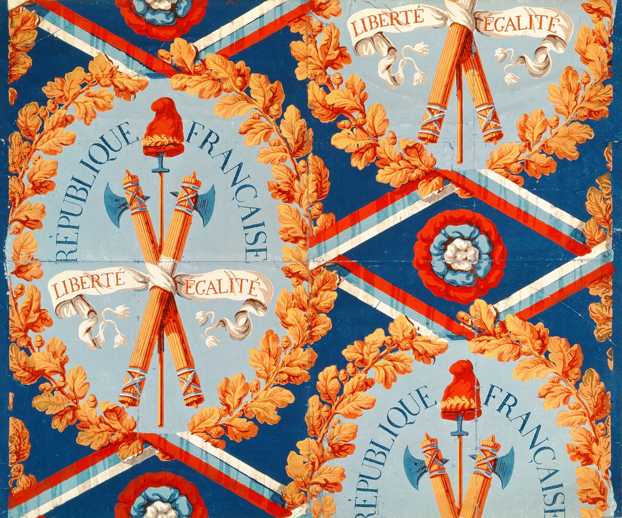 Tapete mit französischen revolutionären Symbolen, 30. Juni 1793 von French School