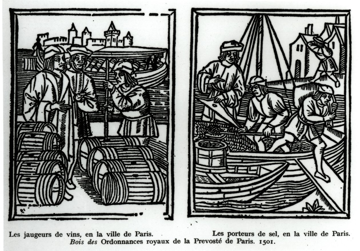 Weinmesser und Salzverkäufer, 1501 von French School