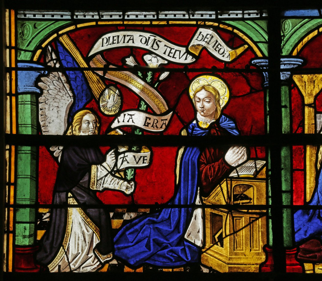 Fenster, das die Verkündigung zeigt, 16.-20. Jahrhundert von French School