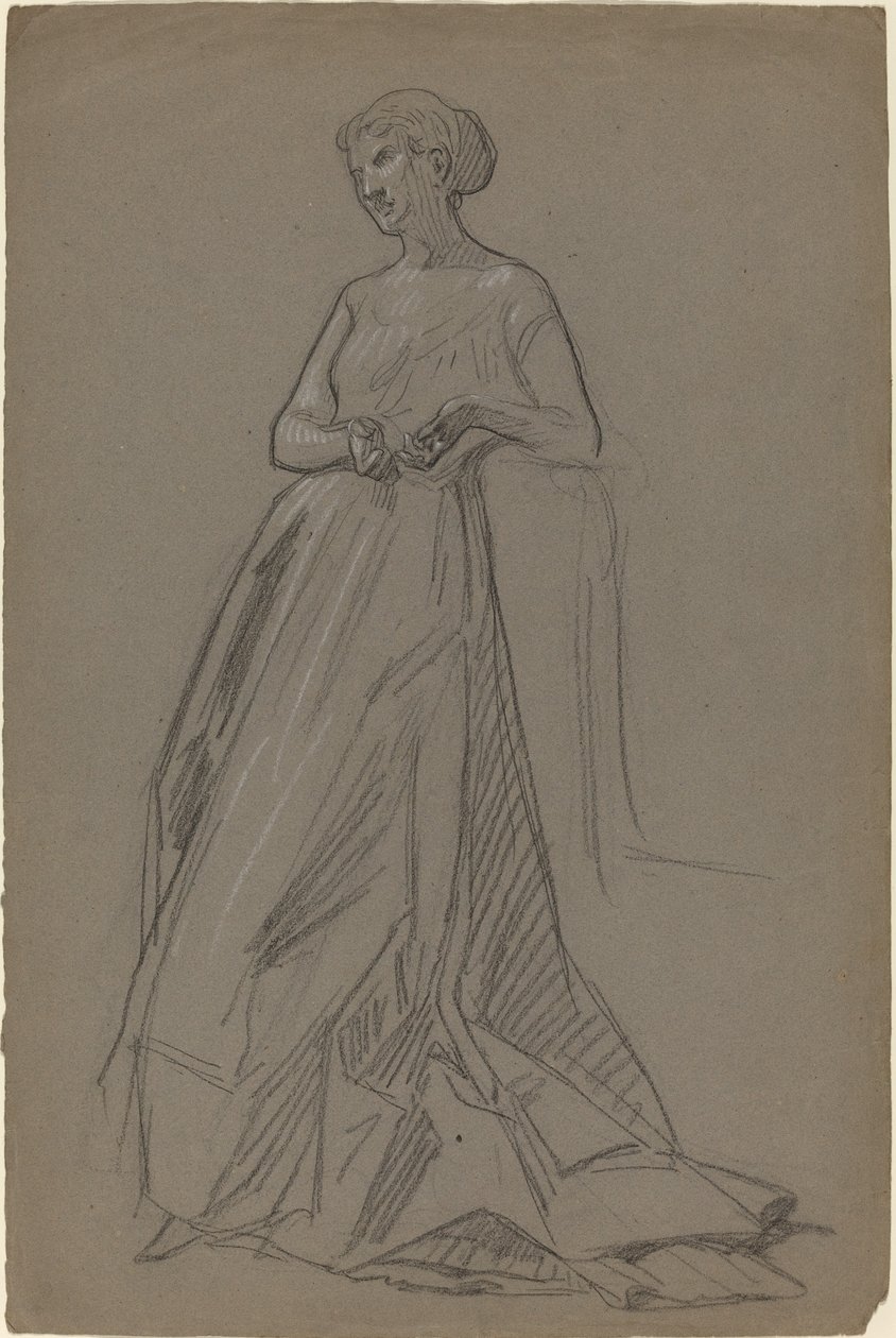Stehende Frau, die sich auf ihren Ellbogen stützt von French 19th Century
