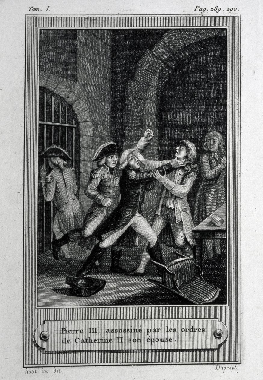 Die Ermordung des Kaisers von Russland Peter III. Fyodorovich am 17. Juli 1762 von French Master